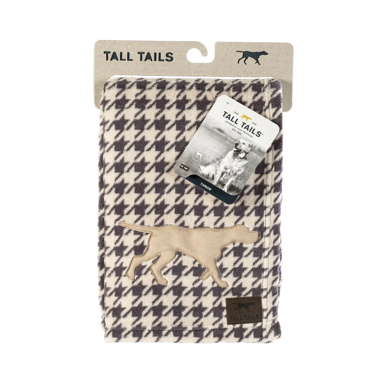 Tall Tails Fleece Blanket Houndstooth Applique 30 x 40 MD