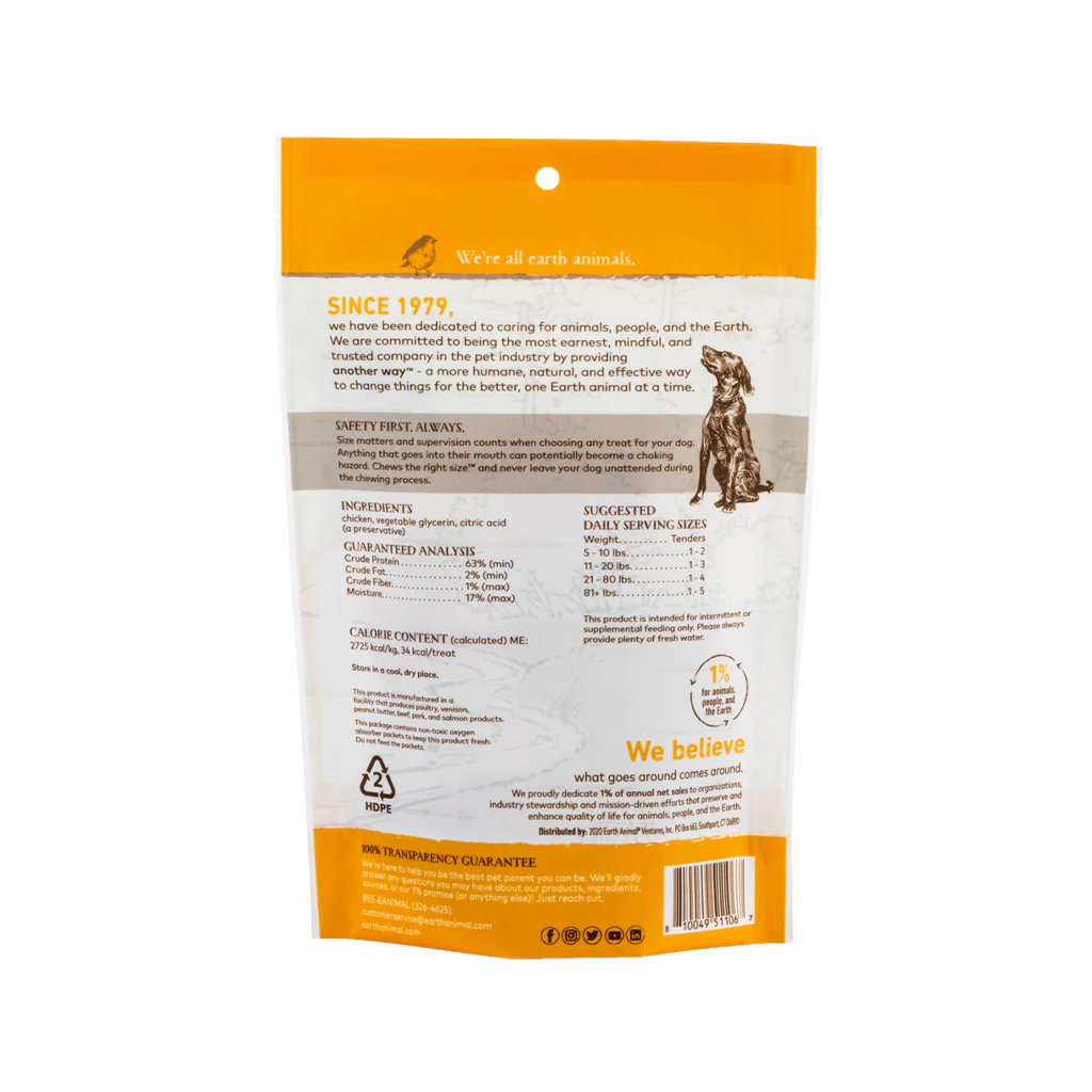 DISCONTINUED Earth Animal Chicken Tenders Plain 4oz - Image 2