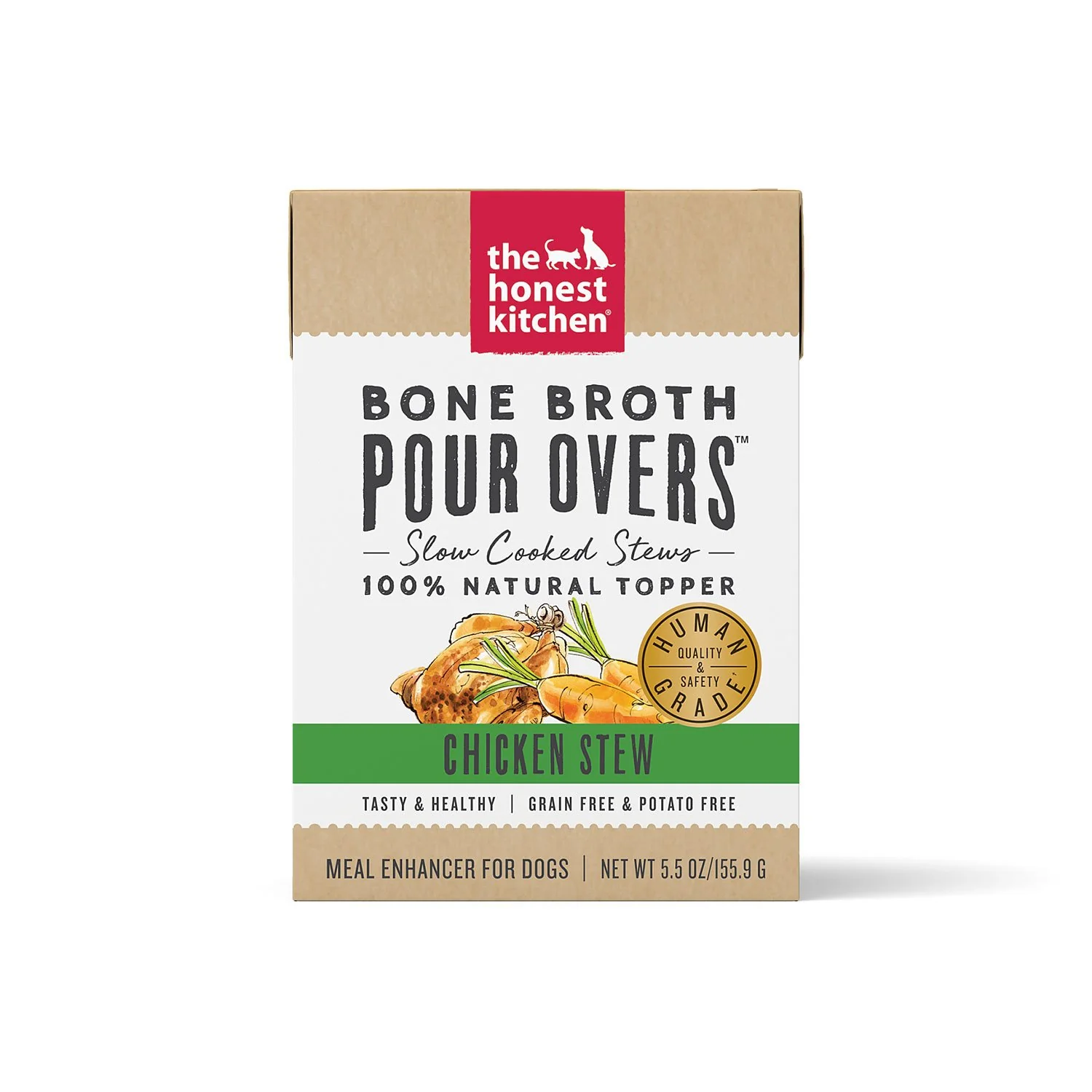 Honest Kitchen Bone Broth Pour Over Chicken 5.5oz Case