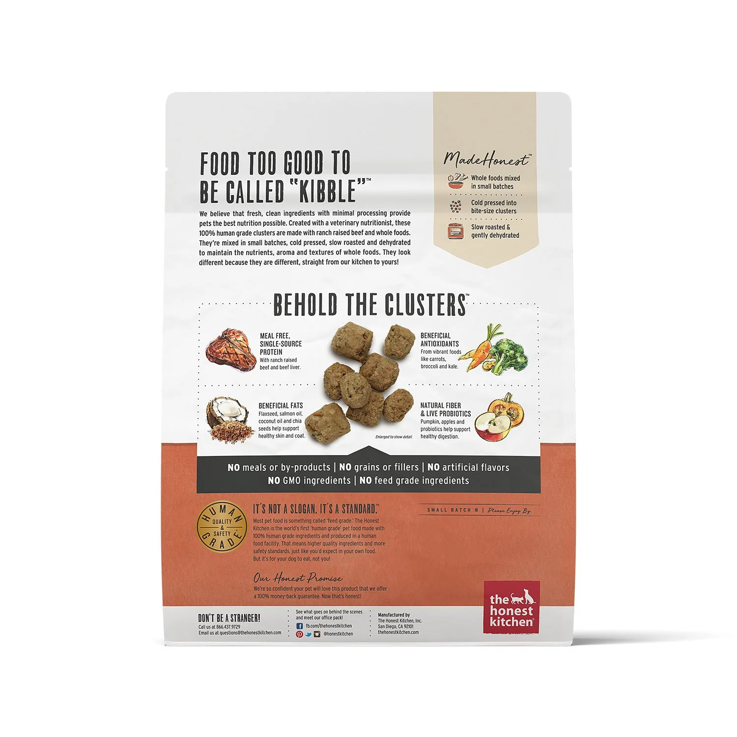 Honest Kitchen Whole Food Clusters Beef 1lb Case - Image 3