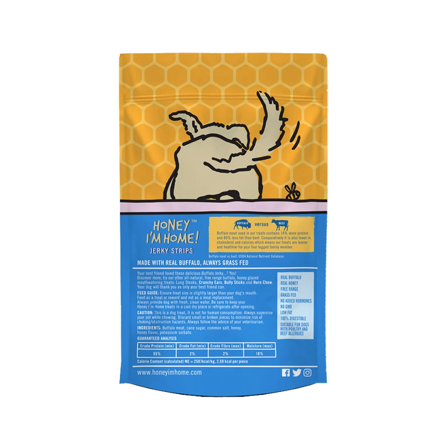 Honey Im Home Buffalo Jerky Strips 3.5oz - Image 2