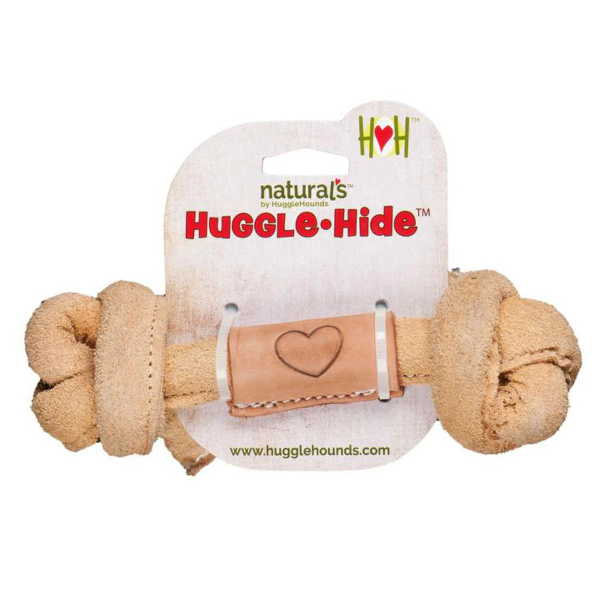 HUGGLE HOUNDS KNOT LEATHER BONE