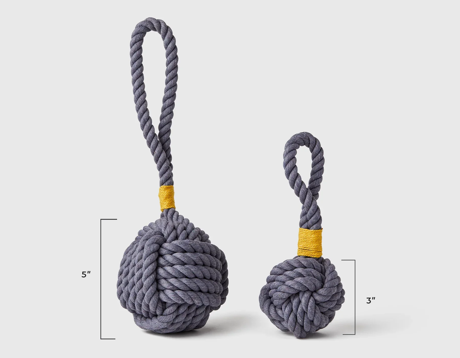 Jax & Bones 5" Grey Celtic Knot Tie Rope Toy - Image 3