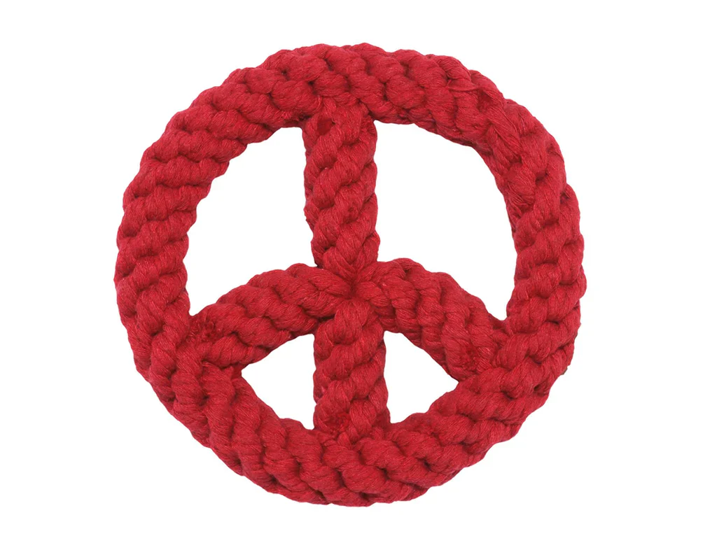 Jax & Bones White Peace Sign 7" One Size Rope Dog Toy - Image 3