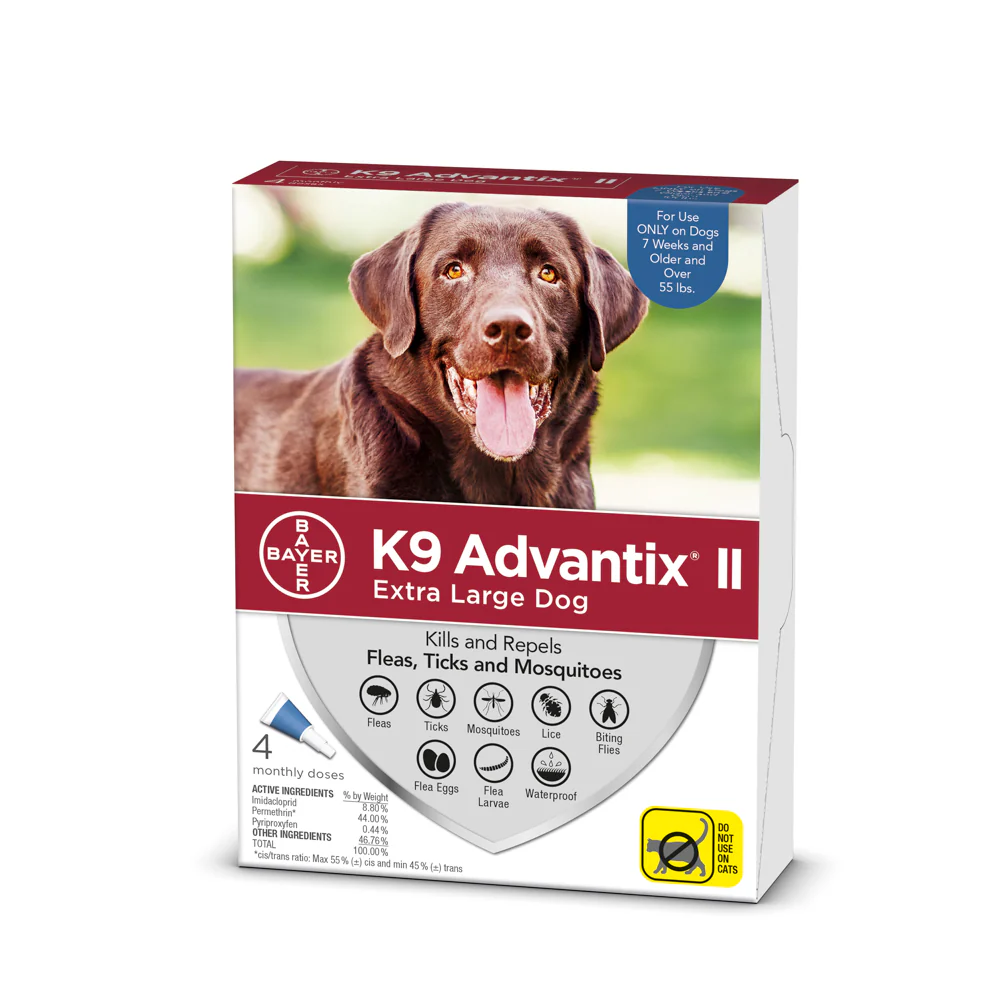 K9 Advantix II Extra Large Dog 55+lb Dark Blue 4pk - Image 2