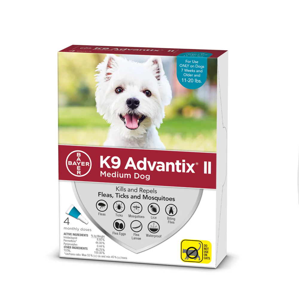 K9 Advantix II Medium Dog 11lb-20lb Teal 4pk - Image 2