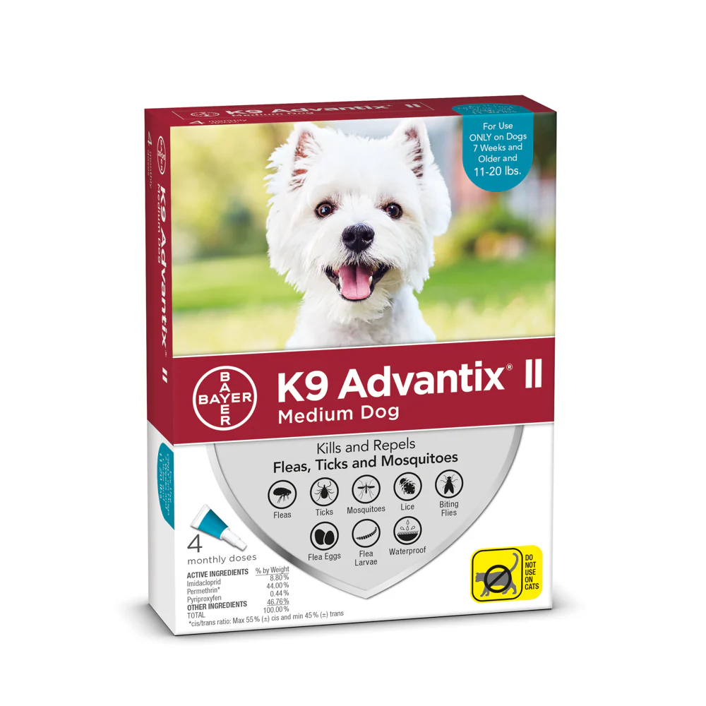 K9 Advantix II Medium Dog 11lb-20lb Teal 4pk - Image 3