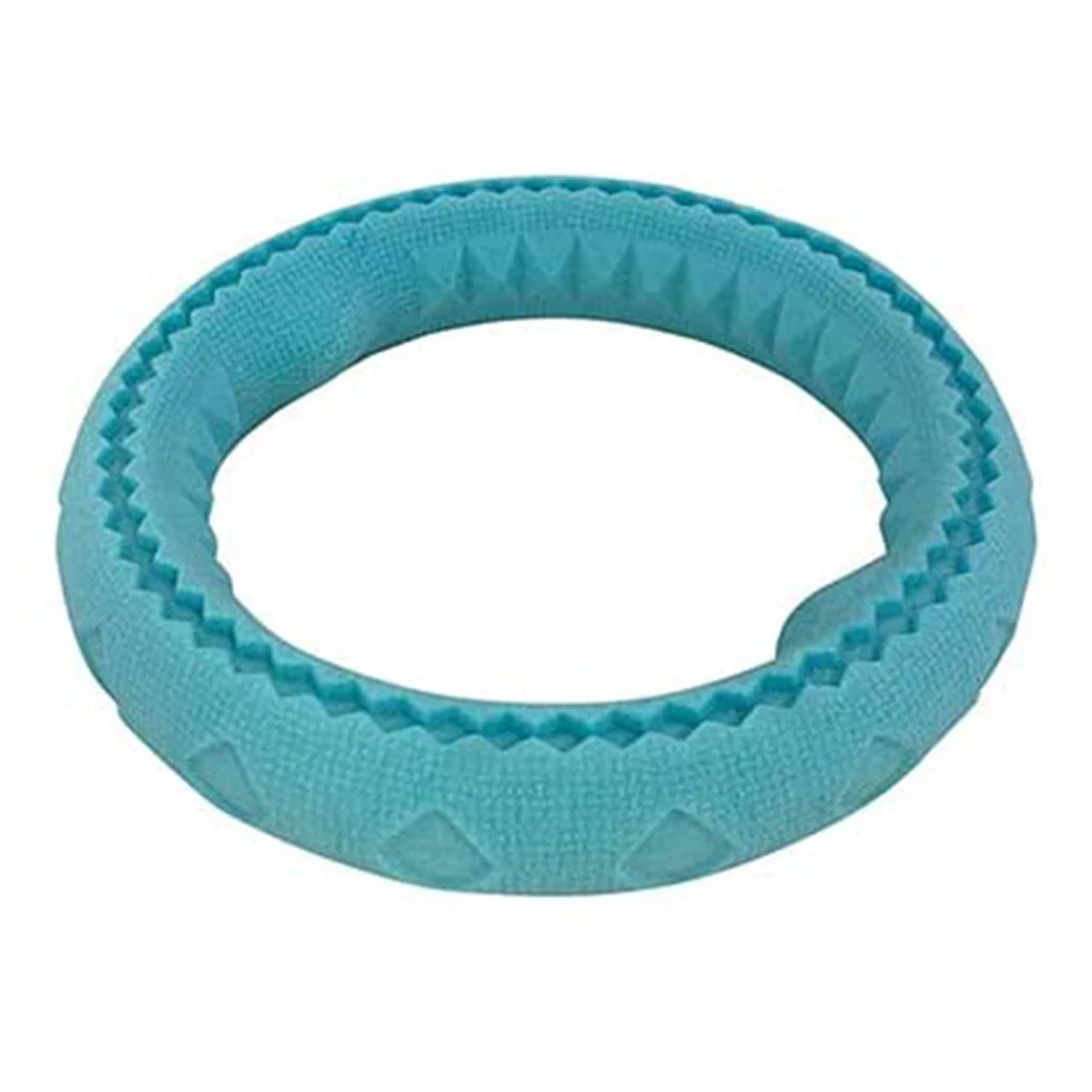 Messy Mutts Chew N' Tug Foam Ring Teal 6.5 inch - Image 2