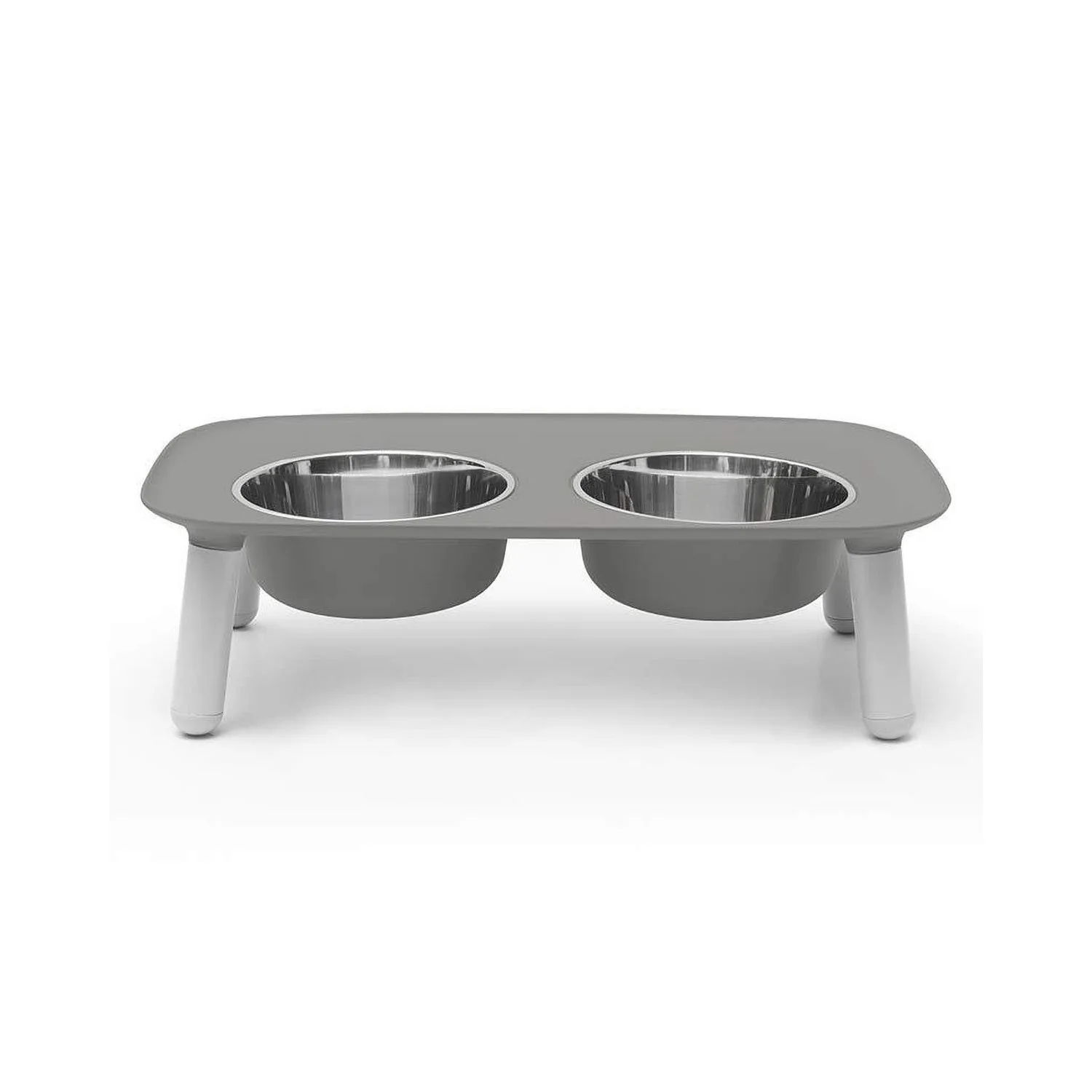 Messy Mutts Double Elevated Feeder Stainless Bowls Dark Grey - Image 2