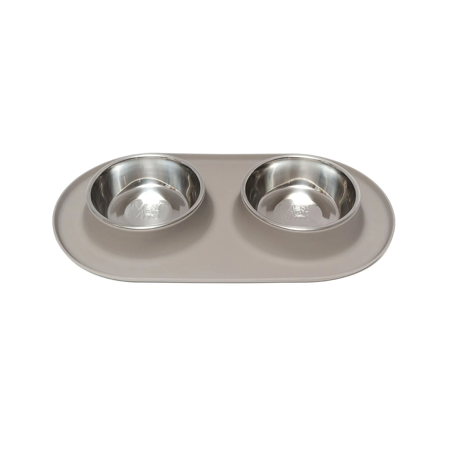 Messy Mutts Double Silicone Feeder Stainless Bowls Grey - Image 2