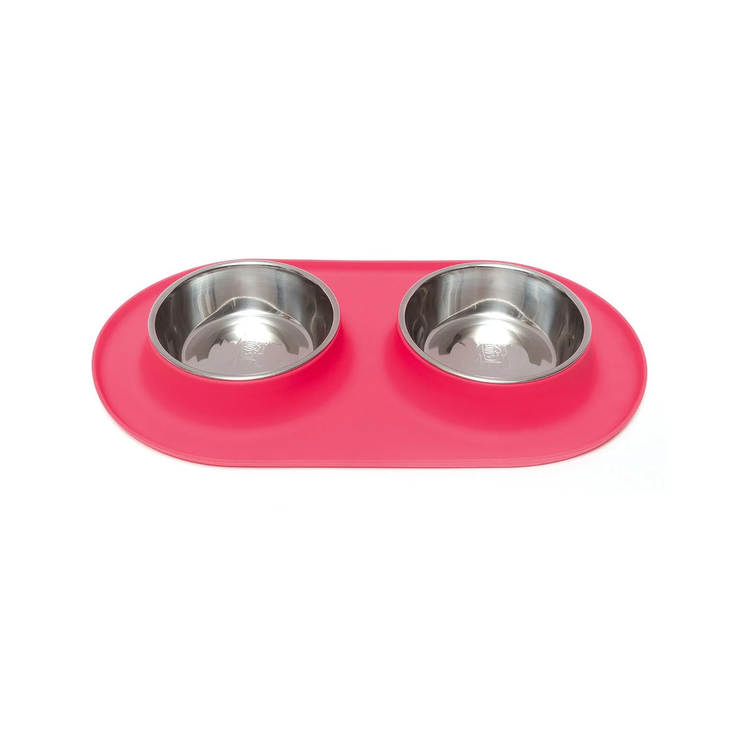 Messy Mutts Double Silicone Feeder Stainless Bowls Watermelon - Image 2