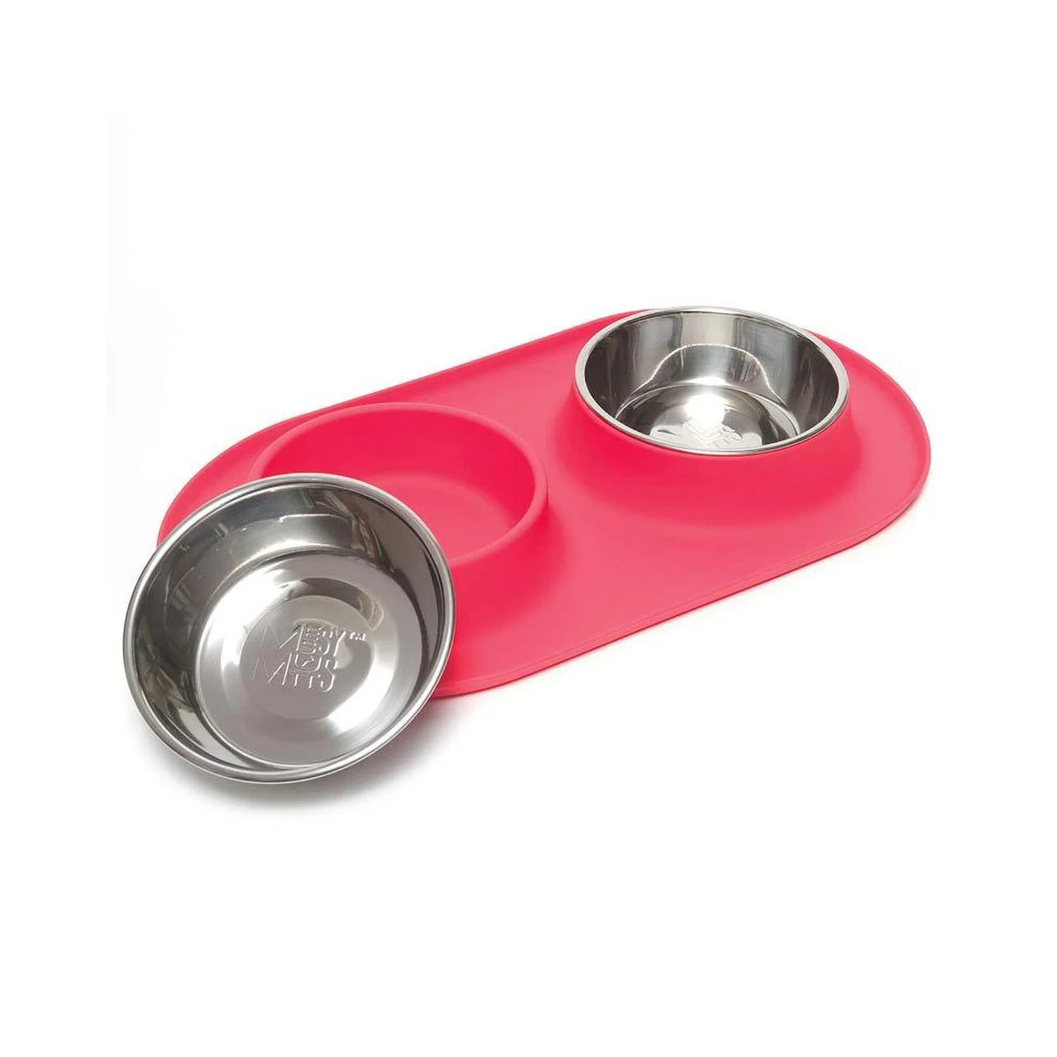 Messy Mutts Double Silicone Feeder Stainless Bowls Watermelon - Image 3
