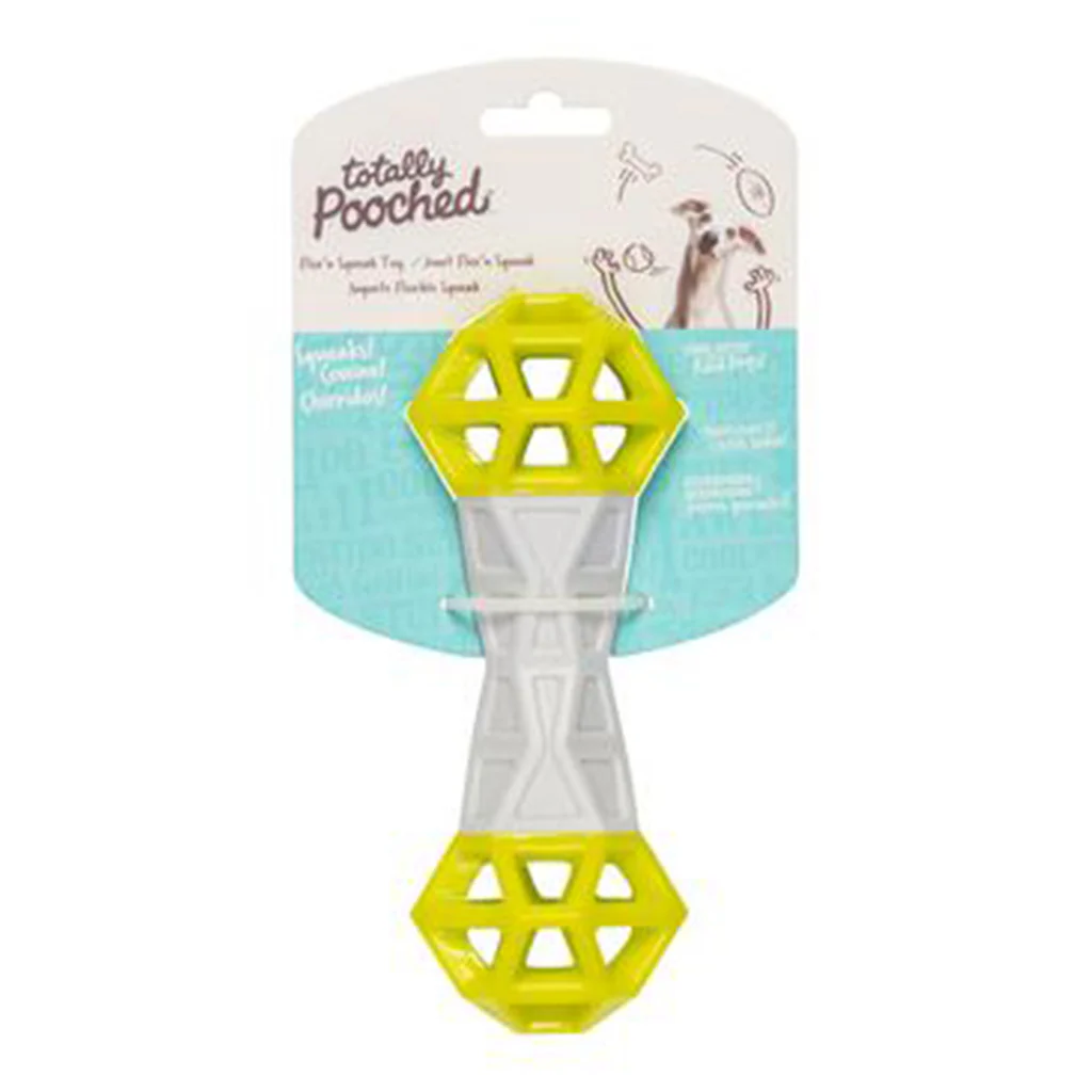 Messy Mutts Flex N' Squeak Foam Toy Grey & Green 7 inch