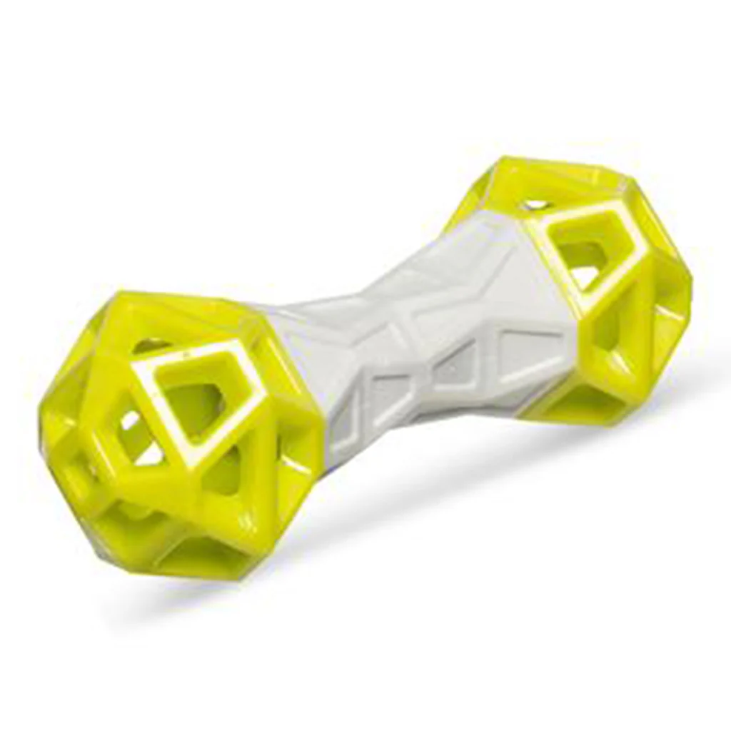 Messy Mutts Flex N' Squeak Foam Toy Grey & Green 7 inch - Image 2