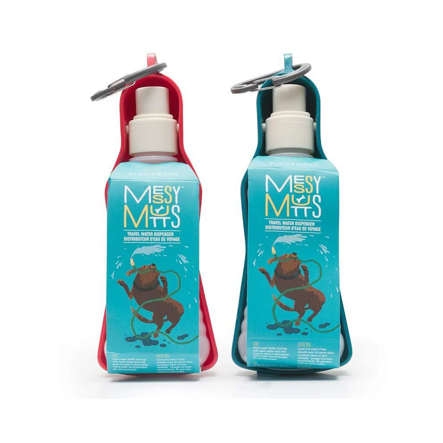 Messy Mutts Plastic Travel Water Feeder Blue - Image 3