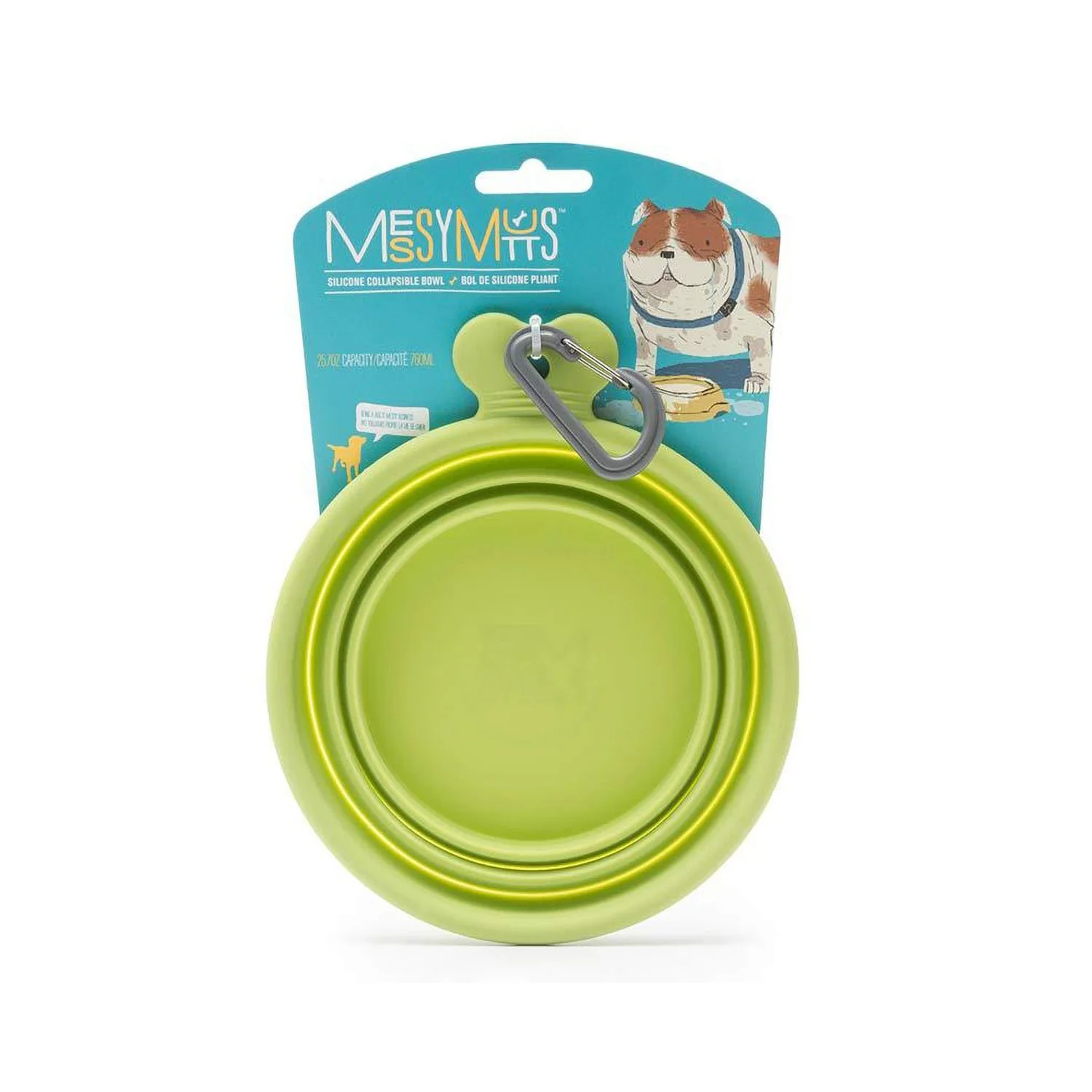 Messy Mutts Silicone Collapsible Bowl Green MD