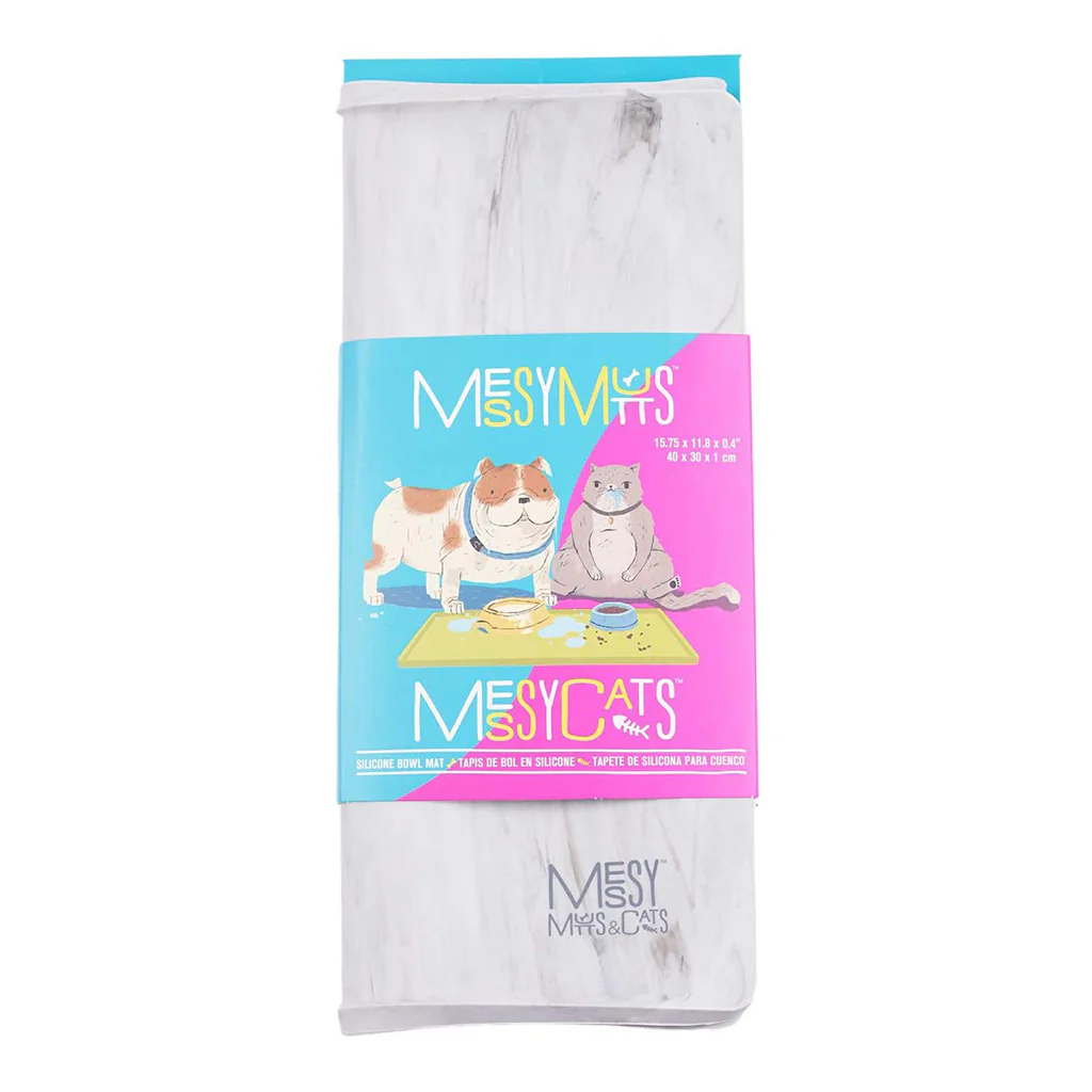 Messy Mutts Silicone Mat With Metal Rods Marble Small - Image 2