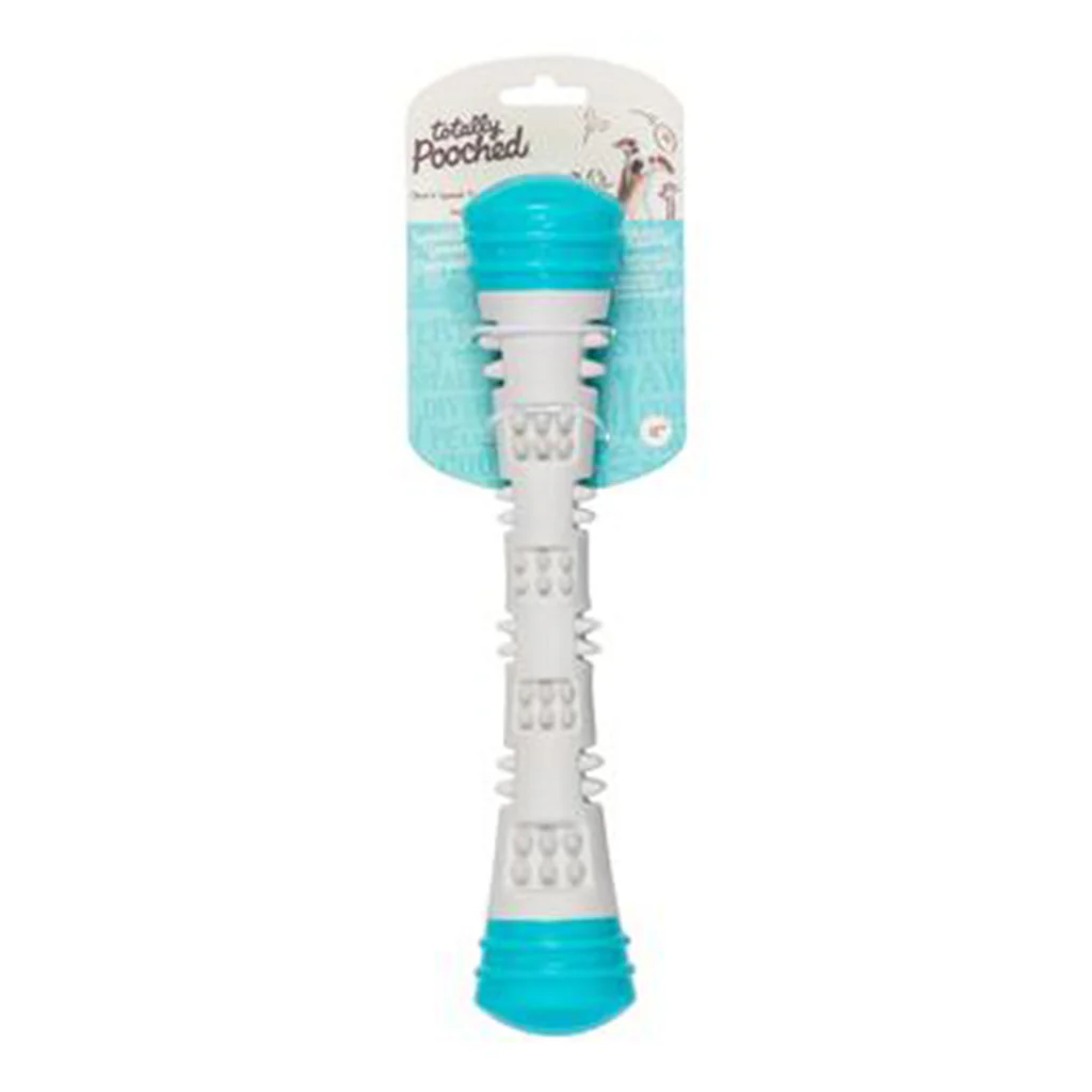 Messy Mutts Chew N' Squeak Foam Stick Grey & Teal 12 inch