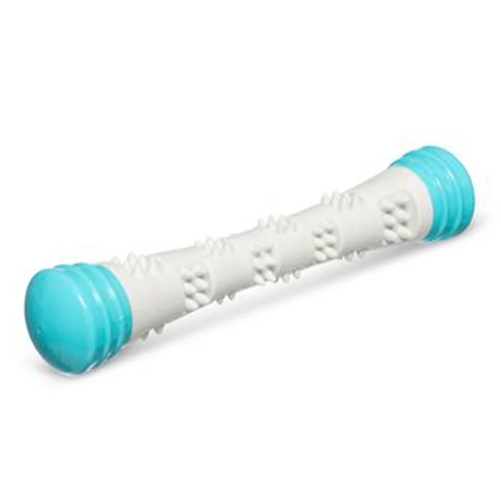 Messy Mutts Chew N' Squeak Foam Stick Grey & Teal 12 inch - Image 2