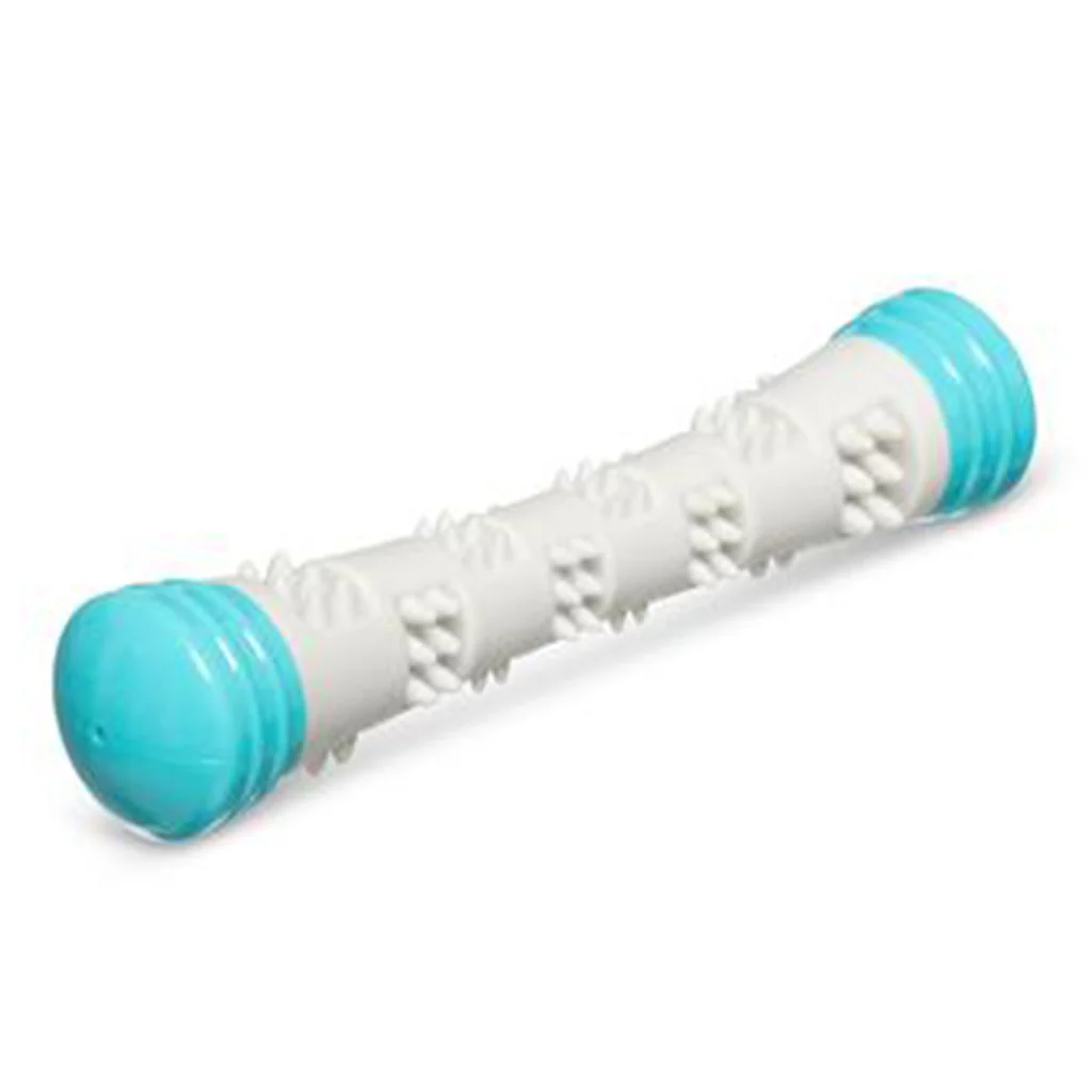 Messy Mutts Chew N' Squeak Foam Stick Grey & Teal 8.5 inch - Image 2