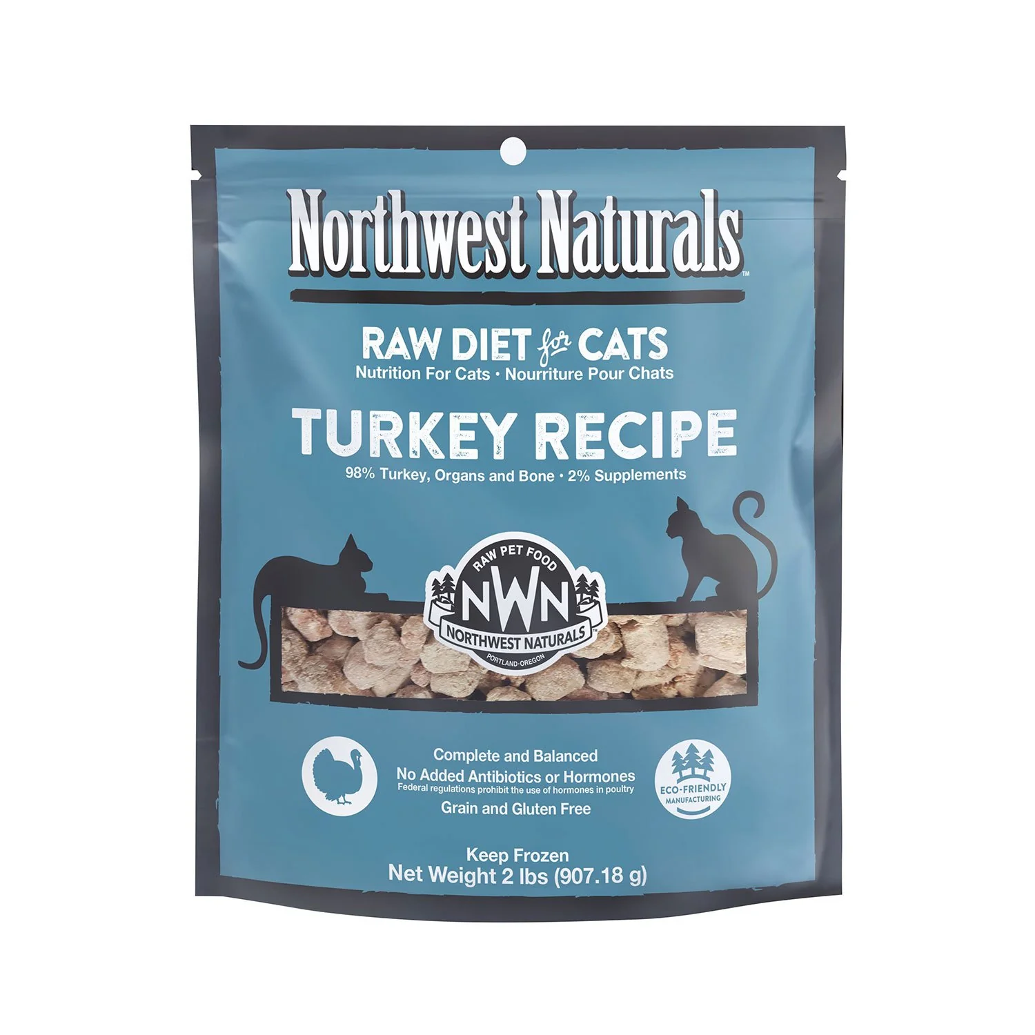 Northwest Naturals Cat Raw Turkey 2lb Nibbles