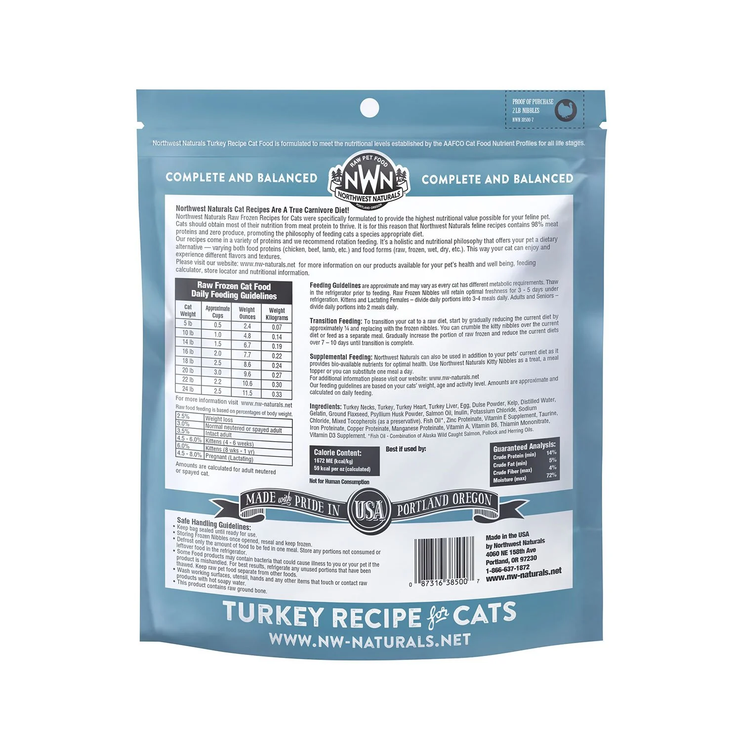 Northwest Naturals Cat Raw Turkey 2lb Nibbles - Image 2
