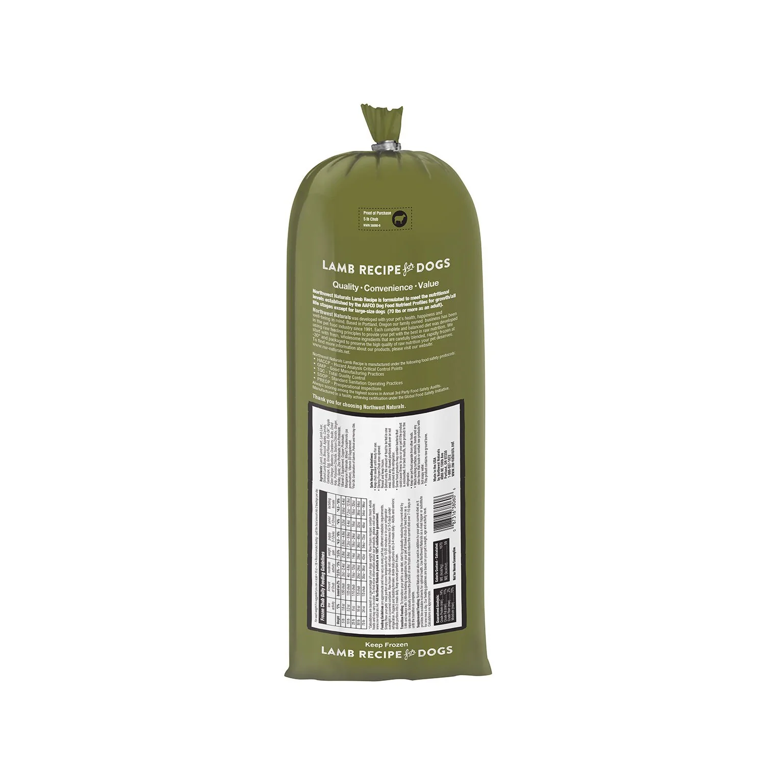 Northwest Naturals Raw Dog Lamb Chub 5lb - Image 2