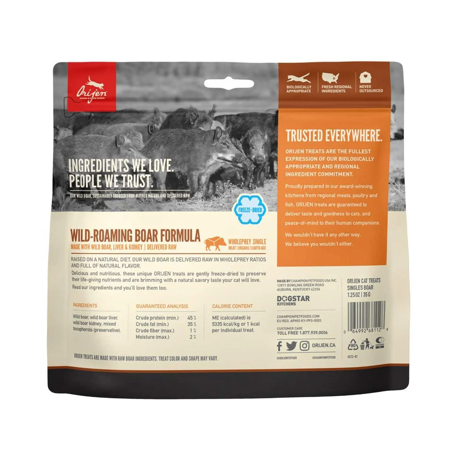 Orijen Cat Freeze Dried Wild Boar Treat 1.25oz - Image 2