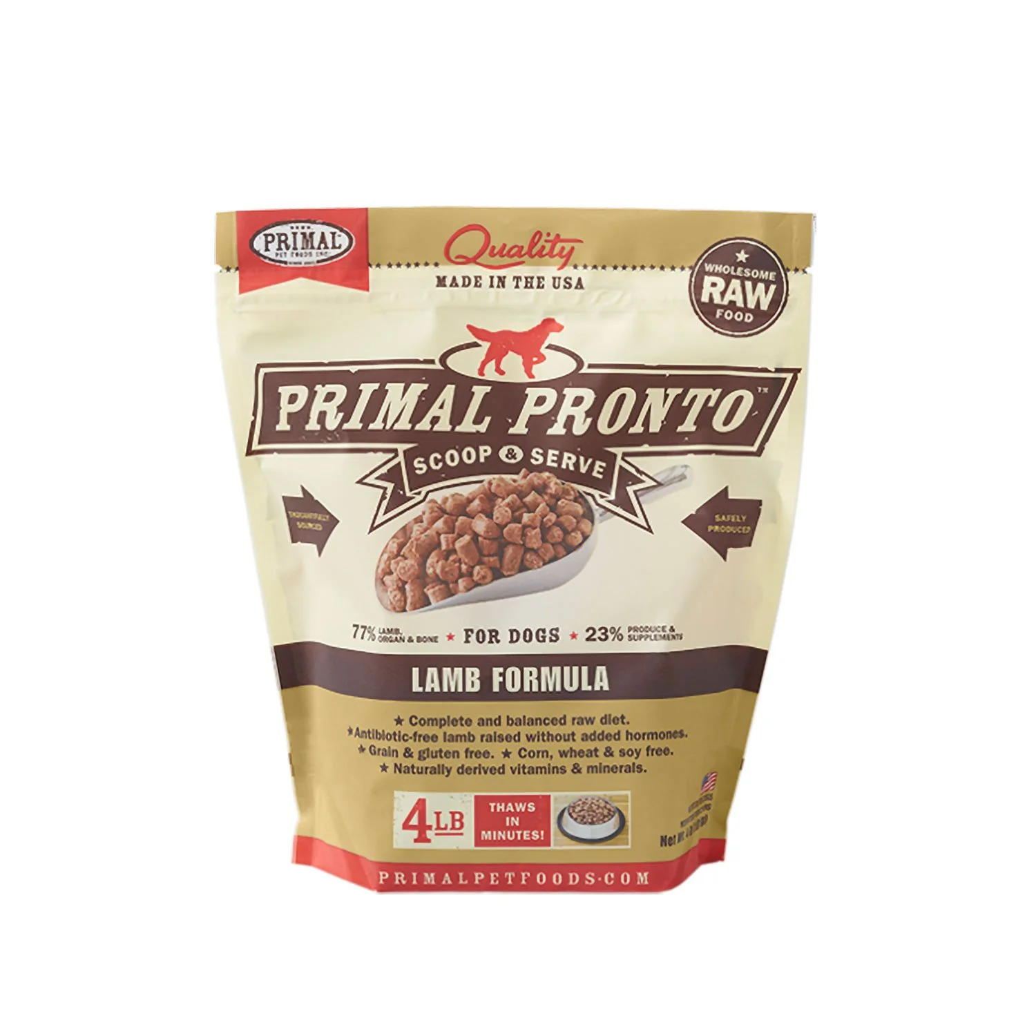 Primal Raw Dog Pronto Lamb 4lb
