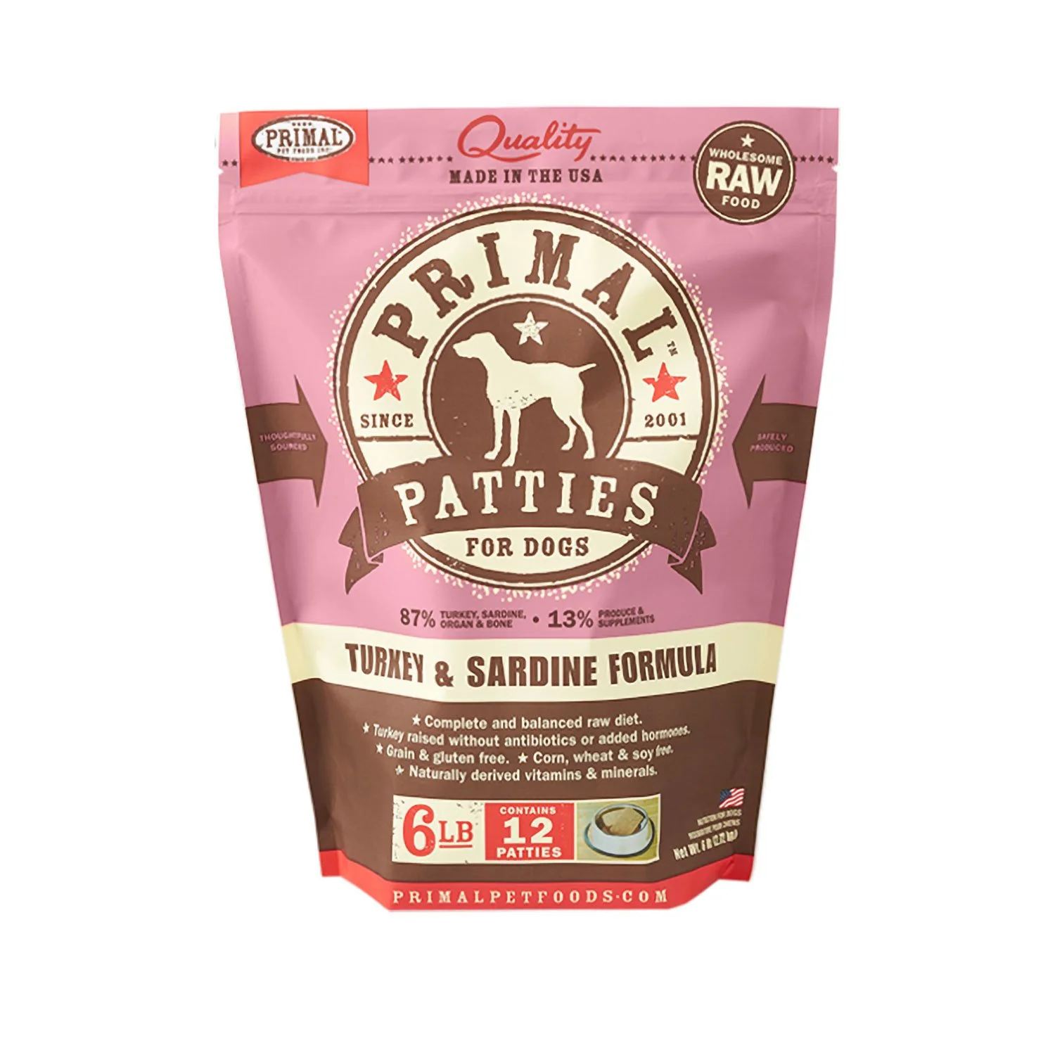 Primal Raw Dog Turkey & Sardine 6lb