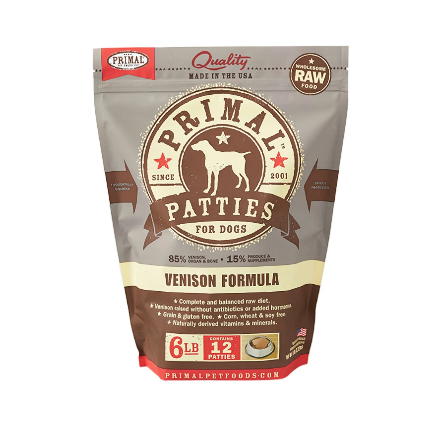 Primal Raw Dog Venison 6lb