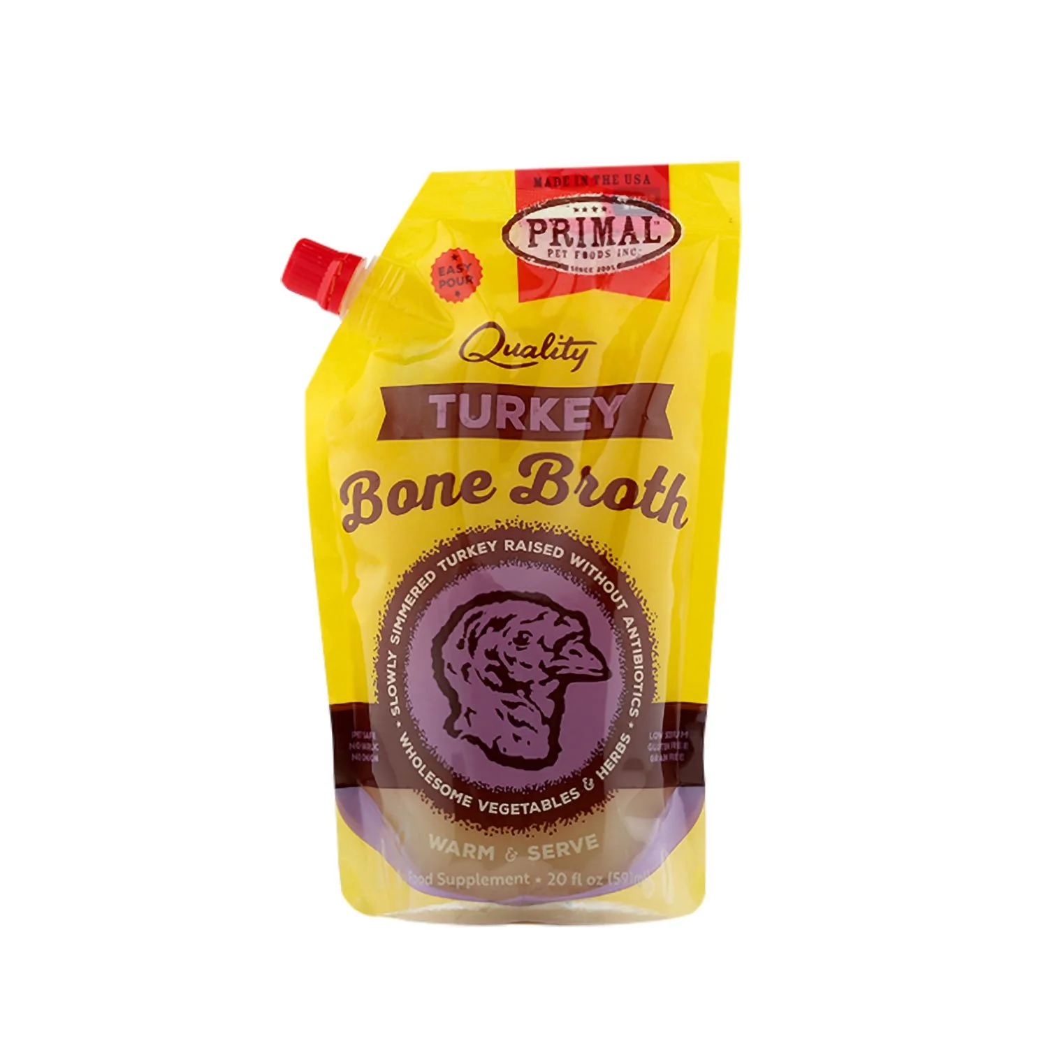 Primal Raw Turkey Bone Broth 20oz Case