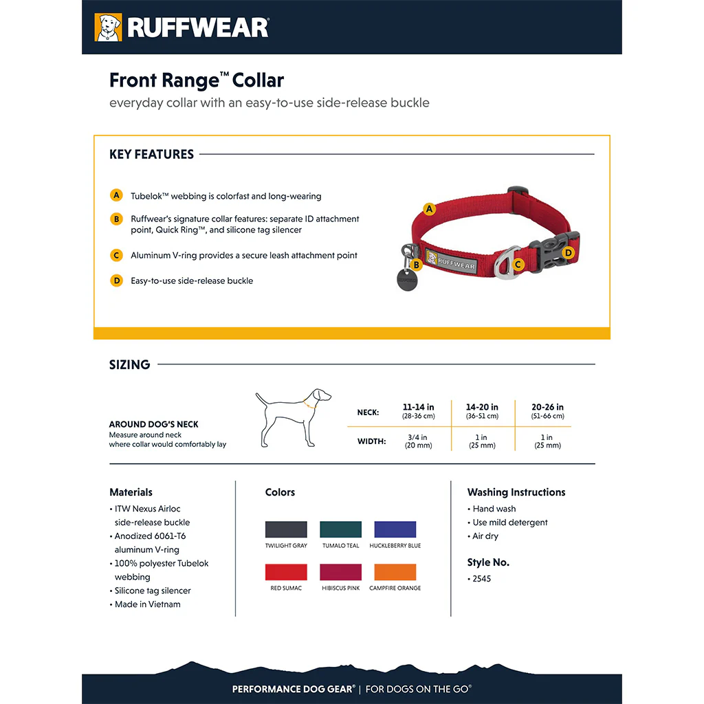 Ruffwear Front Range Collar Tumalo Teal - Image 4