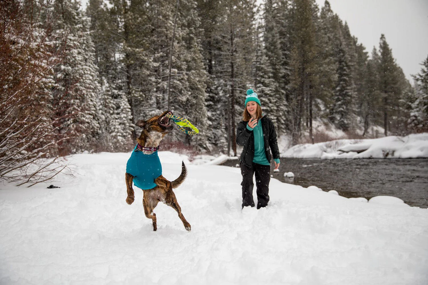 Ruffwear Pacific Ring Dog Toy Tumalo Teal - DISC - Image 4