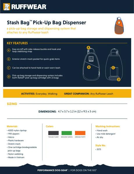 Ruffwear Stash Bag Orange Poppy - DISC - Image 7
