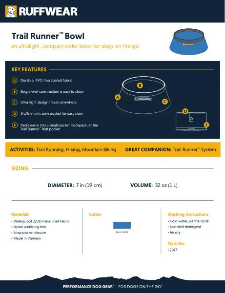 Ruffwear Trail Runner Bowl Blue Dusk - Image 3