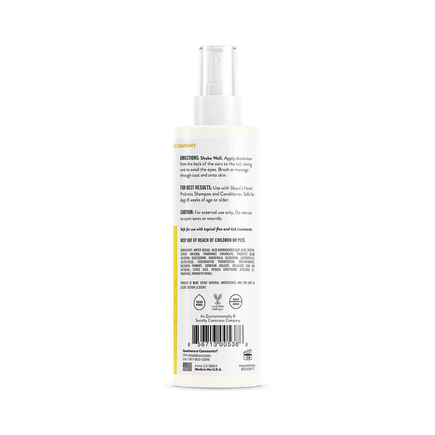 Skout's Honor Probiotic Deodorizer Spray Unscented 8oz - Image 3