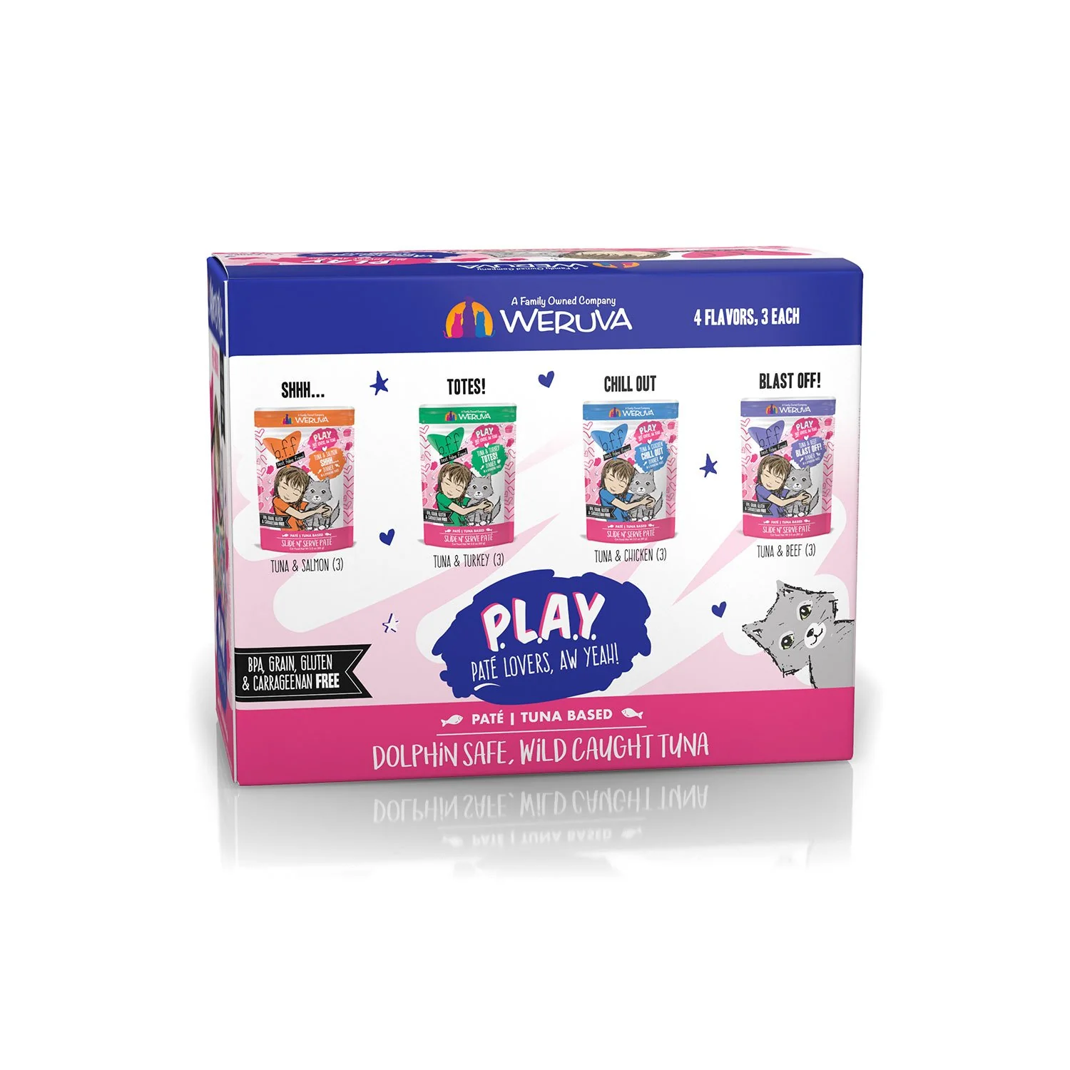 Weruva BFF Cat Play Partay Variety Pack Pouch 3oz - Image 2