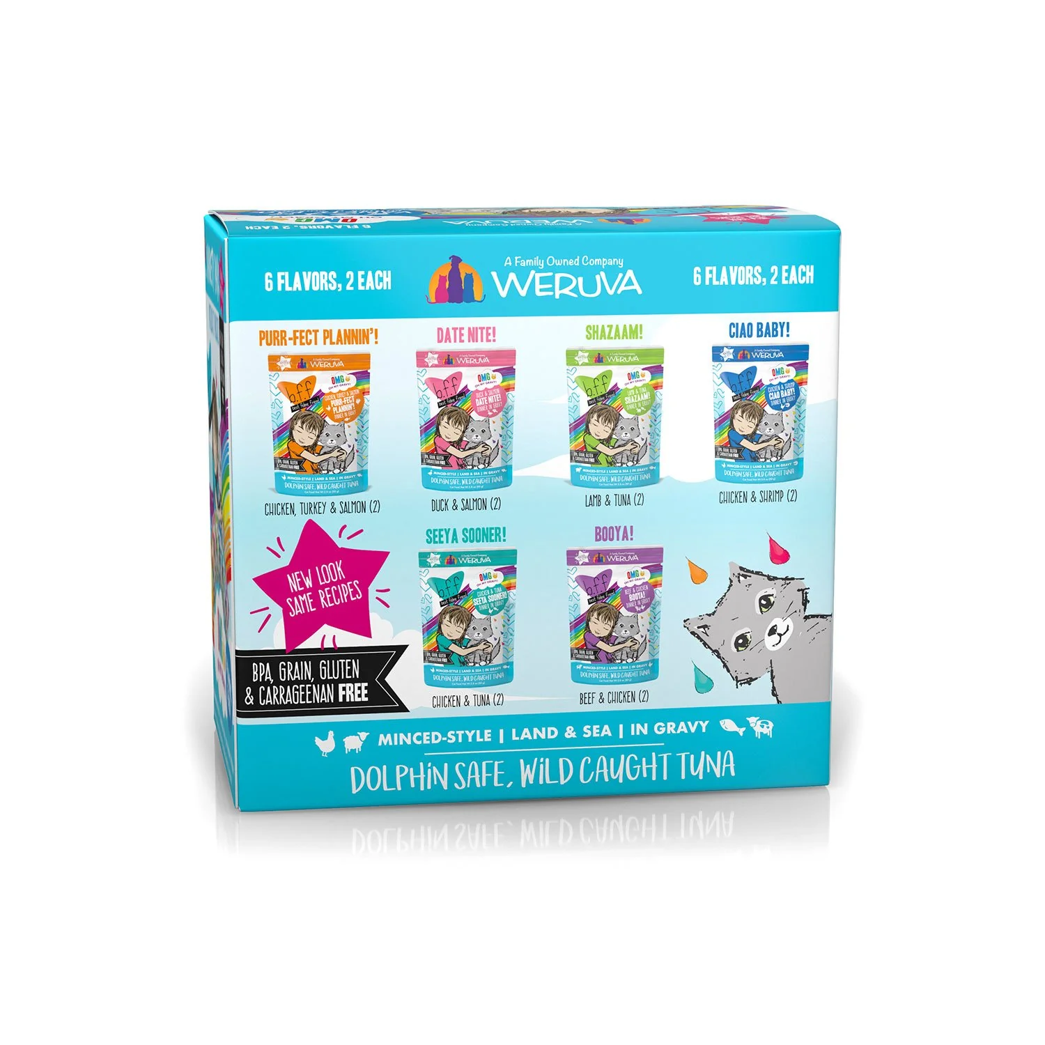 Weruva BFF OMG Cat Potluck Variety Pack Pouch 2.8oz - Image 2