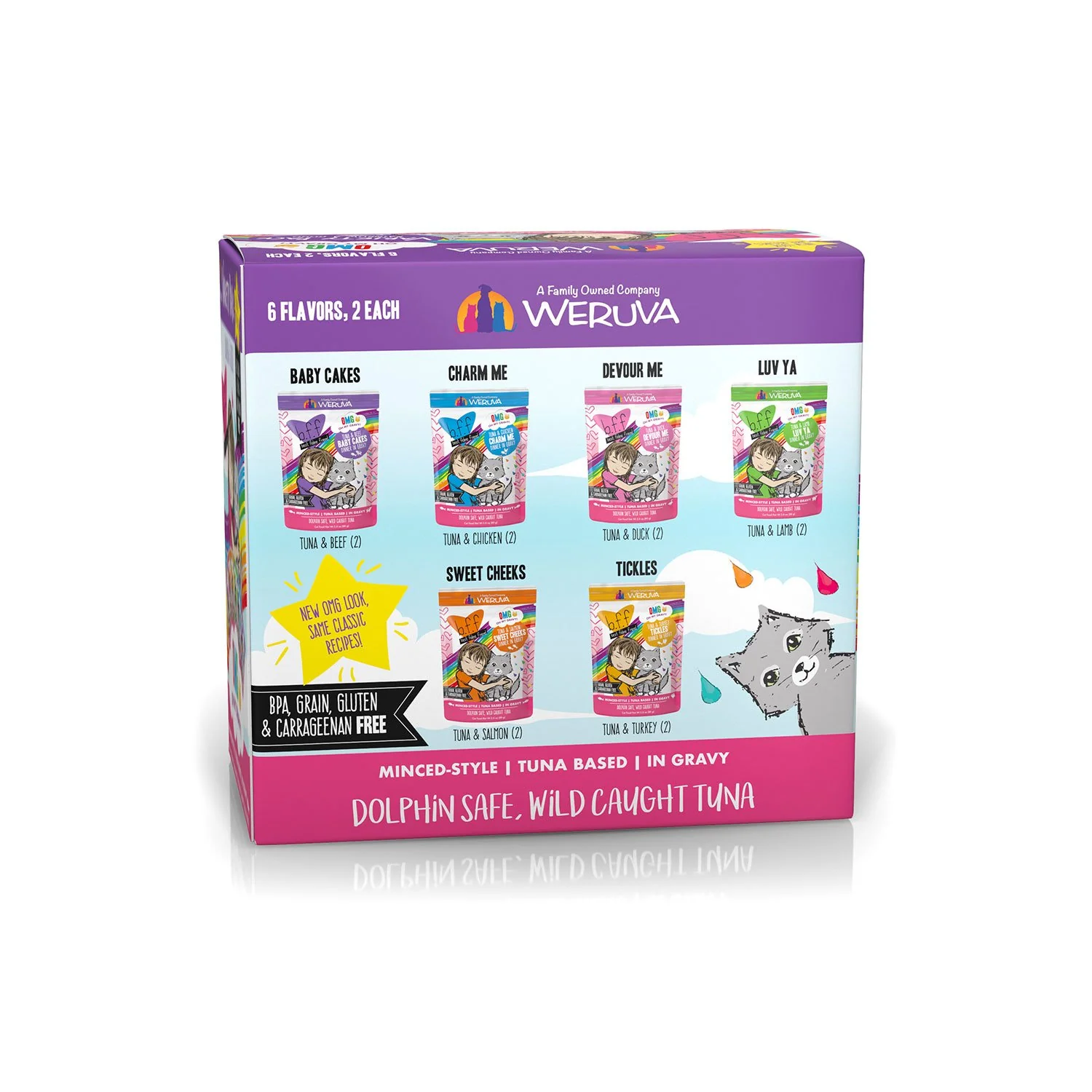Weruva BFF OMG Cat Rainbow Road Variety Pack Can 2.8oz - Image 2